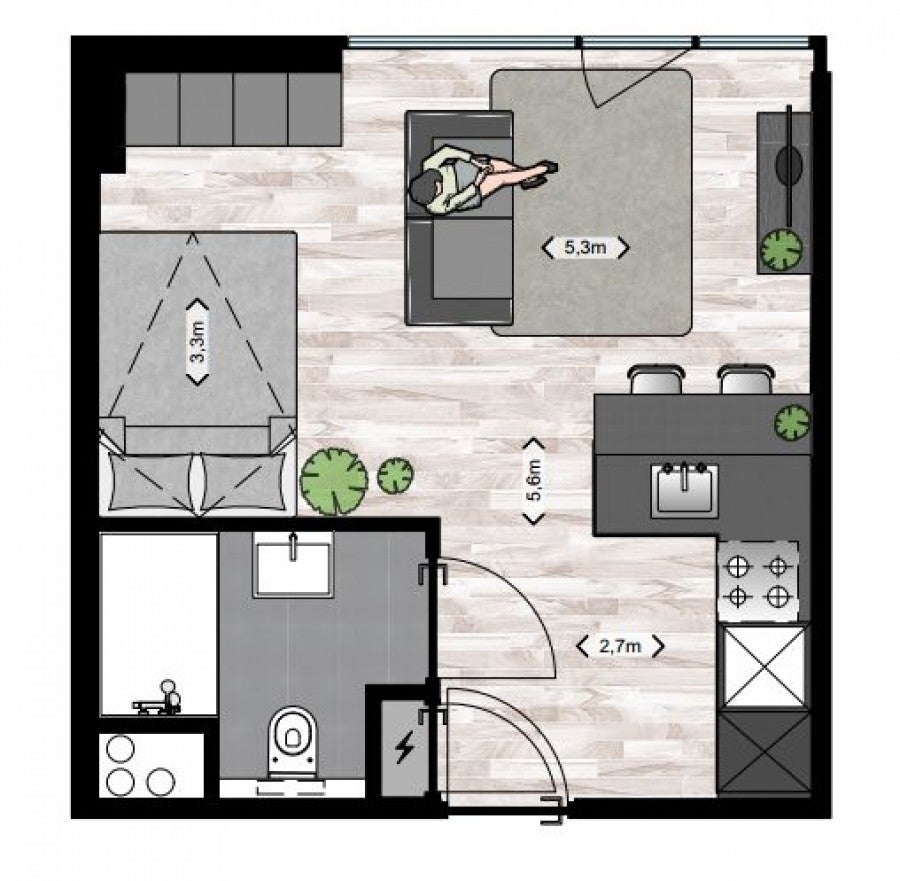 Studio te huur Zwarteweg in Naarden voor € 808