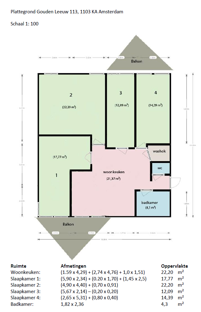 Ruime lichte Kamer met balkon