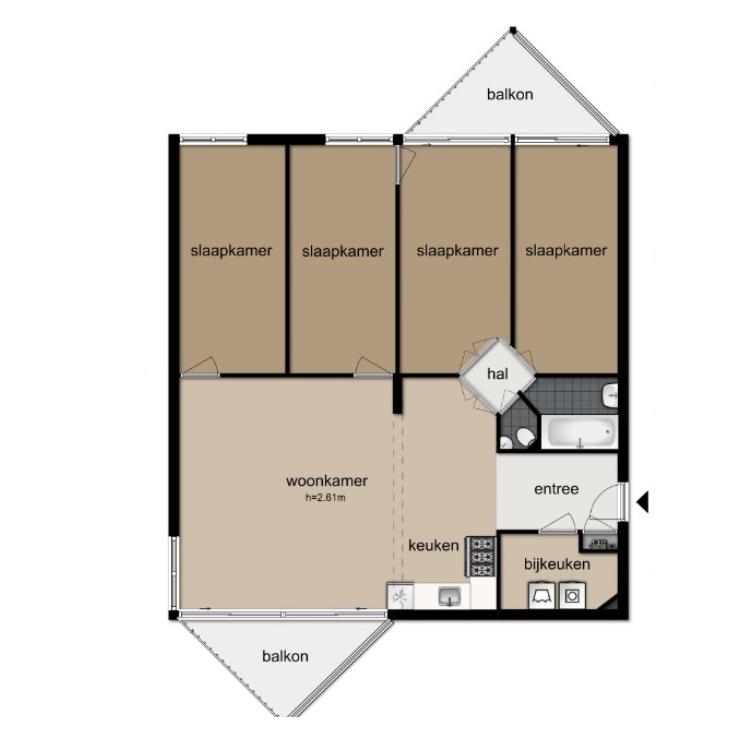 Furnished room with registration Amsterdam
